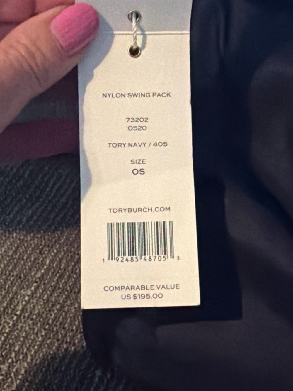 TORY BURCH Dark Navy Blue Nylon Swing Pack Crossbody Purse #405 NWT Retail $195 - Picture 6 of 9